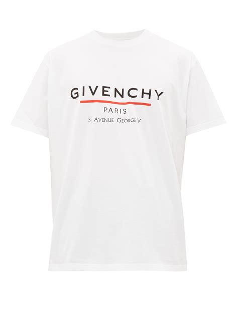 givenchy 3 avenue george t shirt|Givenchy White Paris '3 Av George V' Logo T.